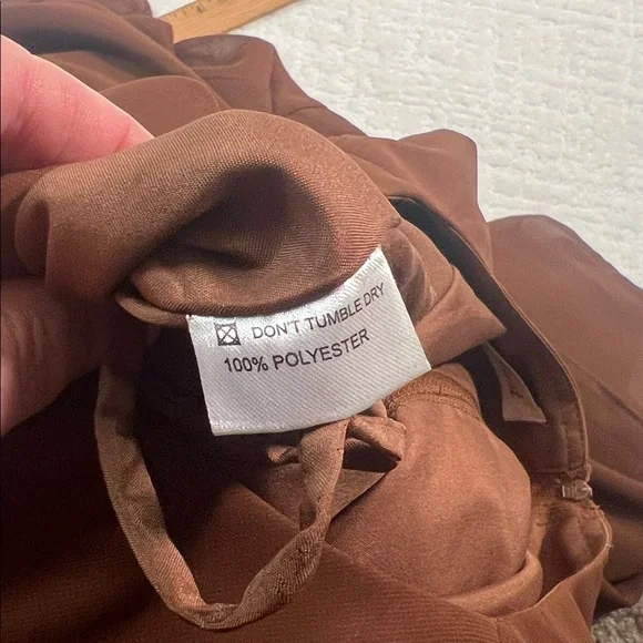 Vintage Dress First brown flare layered short cap sleeves covered buttons retro - Picture 12 of 12